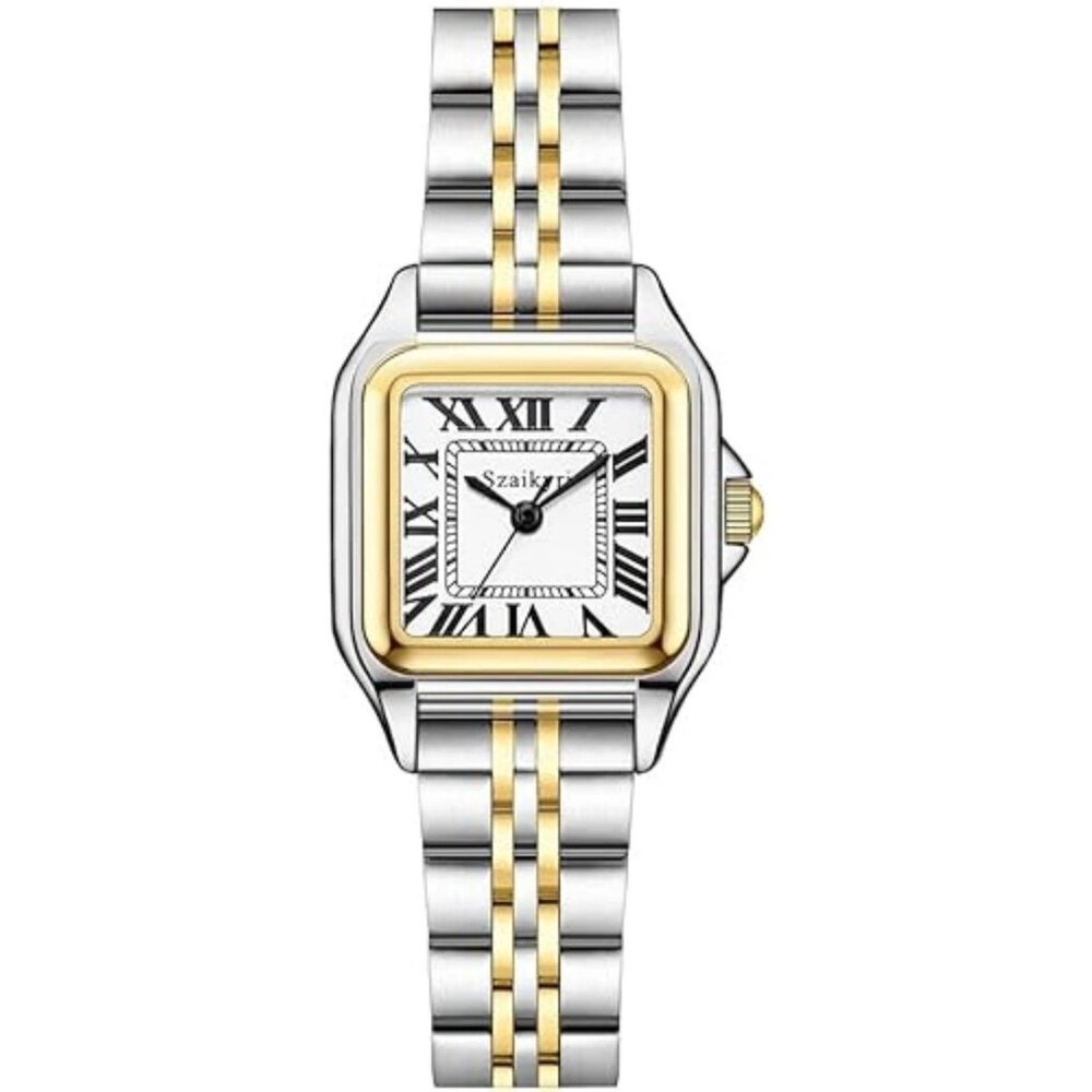 Szaikyri Classic Square Watches for Women with Roman Numerals Ladies Casual D...